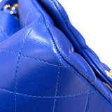 シャネル CHANEL ミニマトラッセ18 A35200 ブルー ゴールド金具 ラム レディース ショルダーバッグ