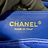 シャネル CHANEL ミニマトラッセ18 A35200 ブルー ゴールド金具 ラム レディース ショルダーバッグ