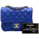 シャネル CHANEL ミニマトラッセ18 A35200 ブルー ゴールド金具 ラム レディース ショルダーバッグ