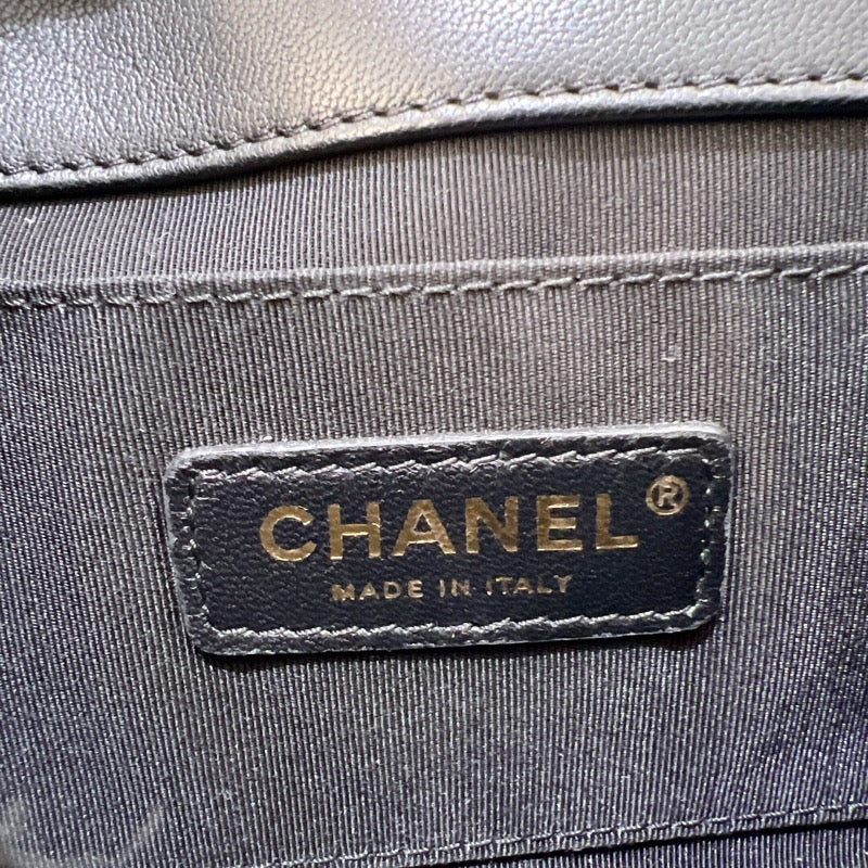 シャネル CHANEL カメリア　チェーンショルダー ブラック　ゴールド金具 ラムスキン レディース ショルダーバッグ