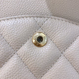 シャネル CHANEL デカマトラッセ 30 A58600 ベージュ　ゴールド金具 キャビアスキン レディース ショルダーバッグ