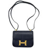 エルメス HERMES マイクロコンスタンスミニミニ 〇V刻 ブルーサフィール　ゴールド金具 リザード レディース ショルダーバッグ