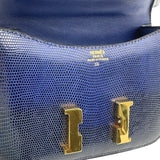 エルメス HERMES マイクロコンスタンスミニミニ 〇V刻 ブルーサフィール　ゴールド金具 リザード レディース ショルダーバッグ