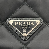 プラダ PRADA ナイロン キルティング ブラック シルバー金具 ナイロン レディース ハンドバッグ