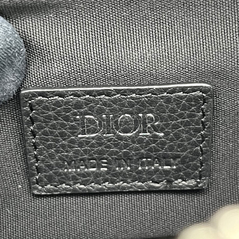 クリスチャン・ディオール Christian Dior サドルバッグ ブルー シルバー金具 キャンバス レディース ショルダーバッグ