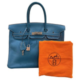 エルメス HERMES バーキン35 ▢J刻印 ブルージーン・SV金具 トリヨン レディース ハンドバッグ