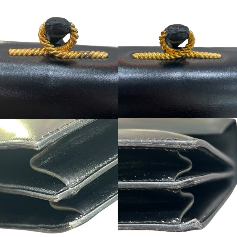 エルメス HERMES コルドリエール ブラック/ゴールド金具 ボックスカーフ レディース ハンドバッグ