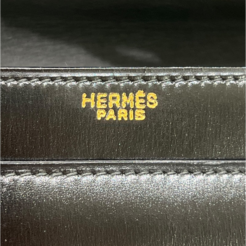 エルメス HERMES コルドリエール ブラック/ゴールド金具 ボックスカーフ レディース ハンドバッグ