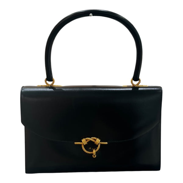 エルメス HERMES コルドリエール ブラック/ゴールド金具 ボックスカーフ レディース ハンドバッグ