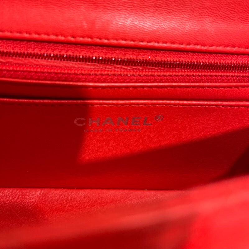 シャネル CHANEL ミニマトラッセ20 A69900 レッド シルバー金具 ラムスキン レディース ショルダーバッグ