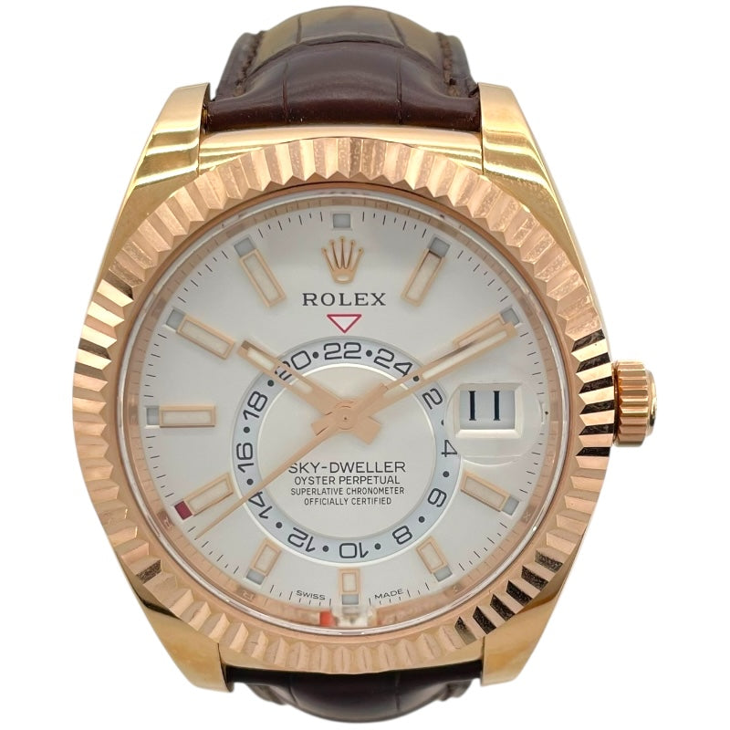 ロレックス ROLEX スカイドゥエラー 326135 ホワイト K18PG 自動巻き メンズ 腕時計