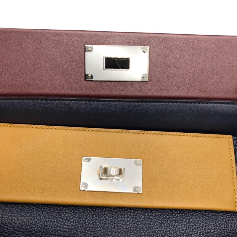 エルメス HERMES ヴァンキャトル29 Y刻 ブルーニュイ✖ブロンズドレ✖ルージュアッシュ×シルバー金具 トゴ ユニセックス ハンドバッグ