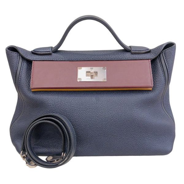エルメス HERMES ヴァンキャトル29 Y刻 ブルーニュイ✖ブロンズドレ✖ルージュアッシュ×シルバー金具  トゴ ユニセックス ハンドバッグ