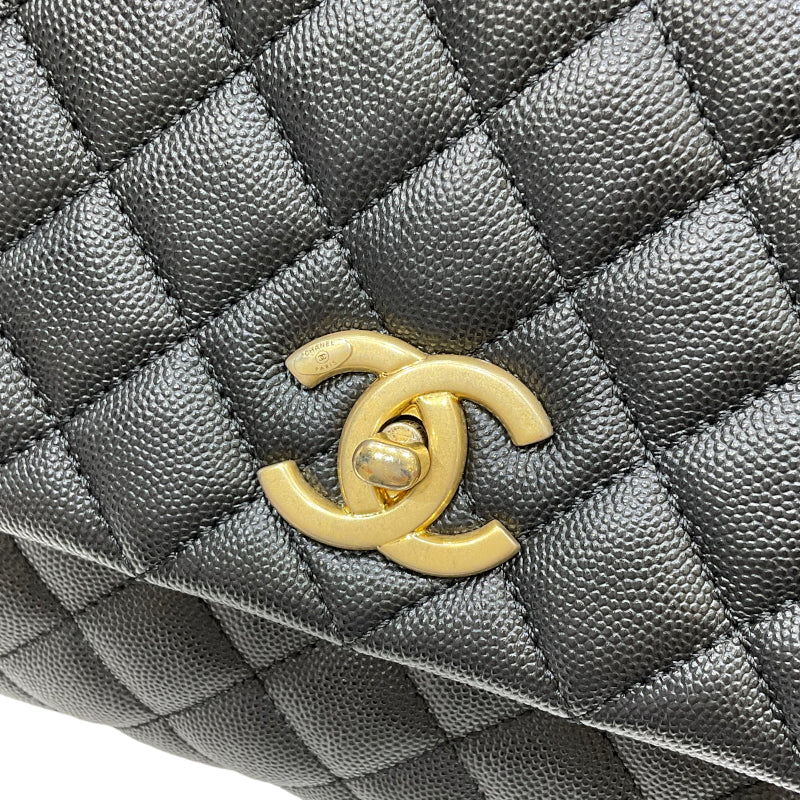 シャネル CHANEL ココハンドル29 AS92991 27番台 ブラック ゴールド金具 キャビアスキン レディース ハンドバッグ