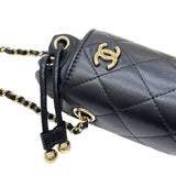 シャネル CHANEL マトラッセ ミニバケット 31番台 ブラック ゴールド金具 ラムスキン レディース ショルダーバッグ