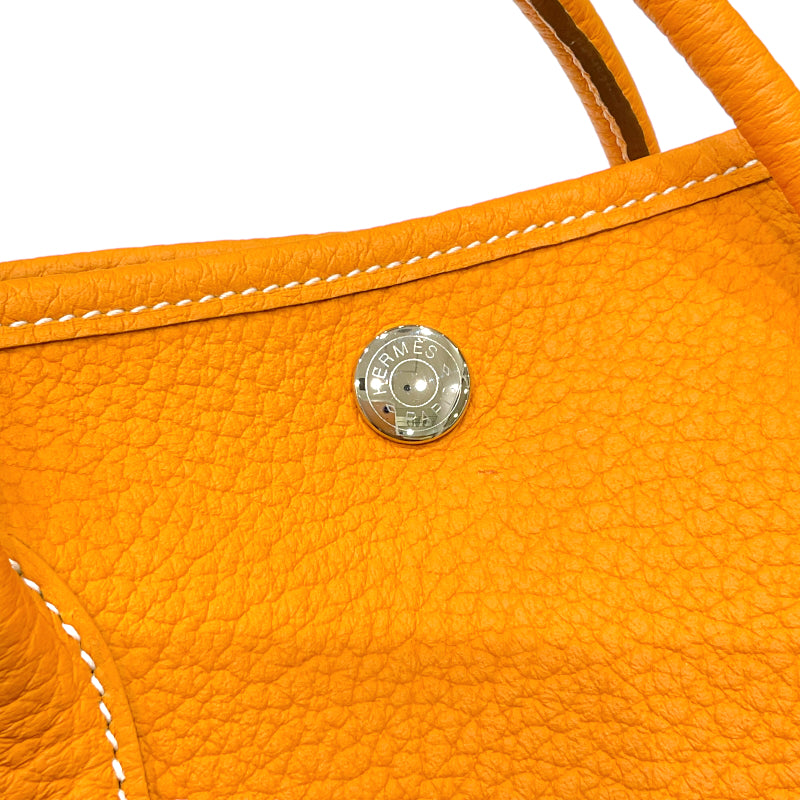 エルメス HERMES ガーデンパーティTPM □P刻印 ムタード シルバー金具 カントリー レディース トートバッグ
