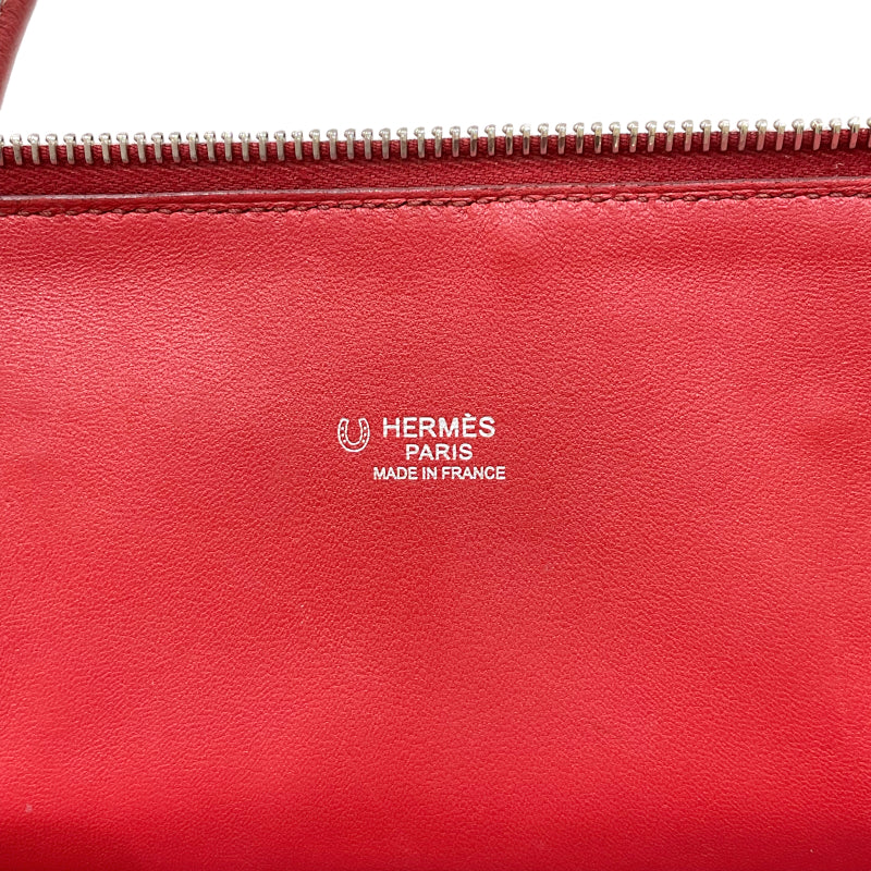 エルメス HERMES ボリード35 パーソナルオーダー □O刻印 ルージュグレナ/トープ シルバー金具 トゴ レディース ハンドバッグ