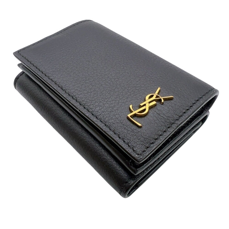 SAINT LAURENT ブラック 三つ折り財布 Saint Laurent ブラック 三
