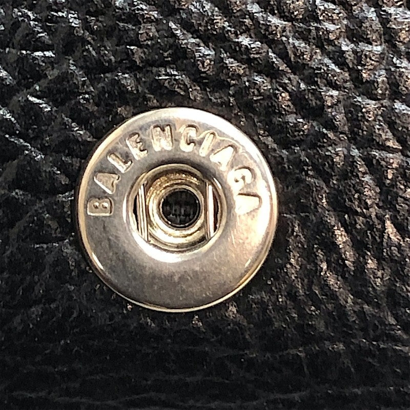 バレンシアガ BALENCIAGA キャッシュミニウォレット 594312 ブラック×SV金具 レザー レディース 三つ折り財布