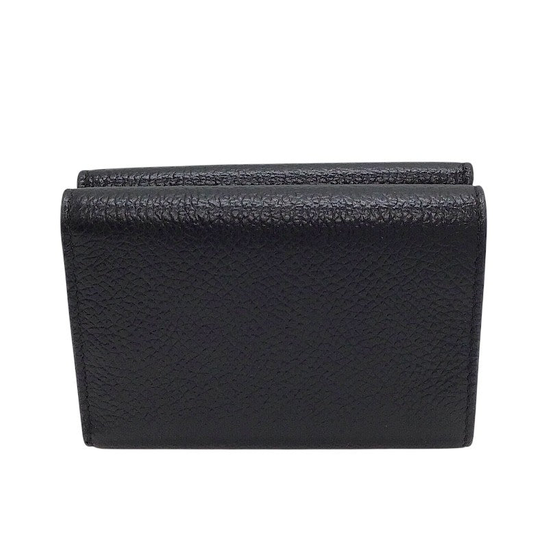 バレンシアガ BALENCIAGA キャッシュミニウォレット 594312 ブラック×SV金具 レザー レディース 三つ折り財布