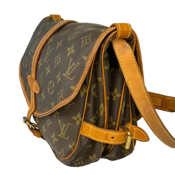 ルイ・ヴィトン LOUIS VUITTON ソミュール30 M42256 ブラウン/ゴールド金具 モノグラム レディース ショルダーバッグ