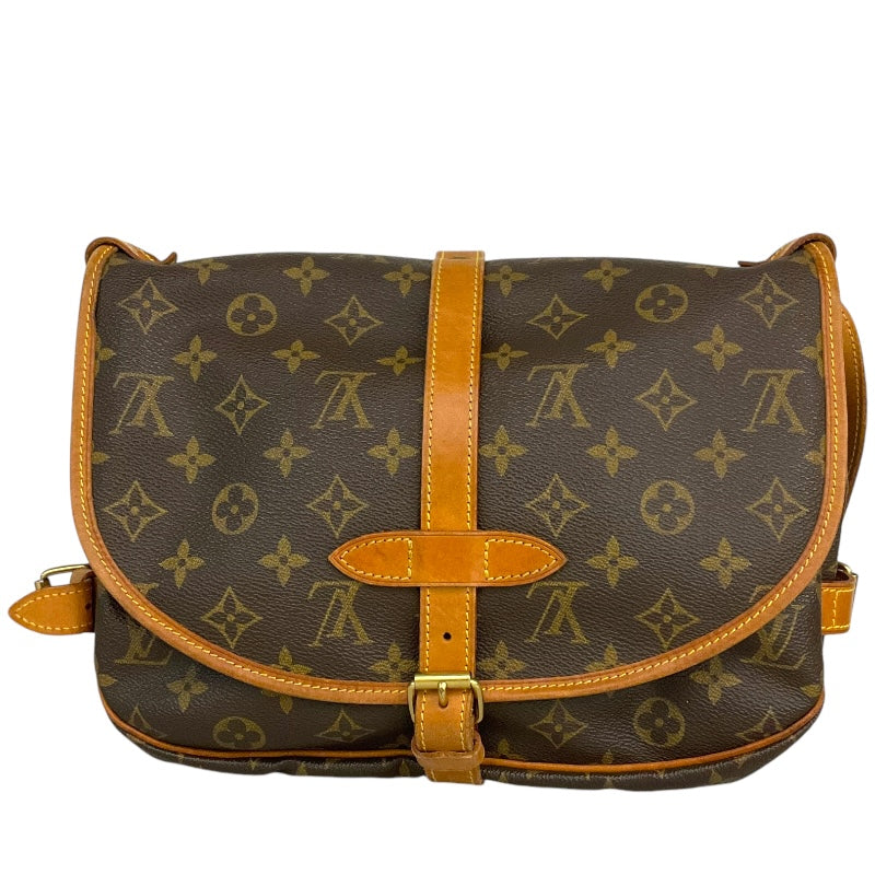 ルイ・ヴィトン LOUIS VUITTON ソミュール30 M42256 ブラウン/ゴールド金具 モノグラム レディース ショルダーバッグ