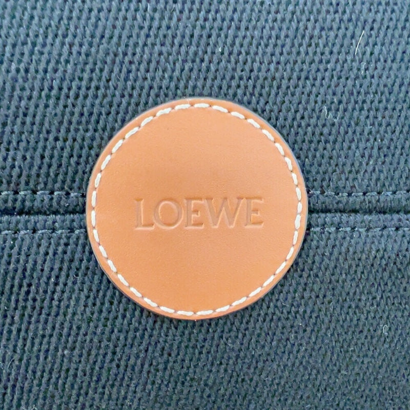 ロエベ LOEWE クッショントートスモール ブラック タン キャンバス/カーフレザー レディース トートバッグ