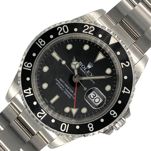 ロレックス ROLEX GMTマスター2 K番 16710 ブラック SS メンズ 腕時計