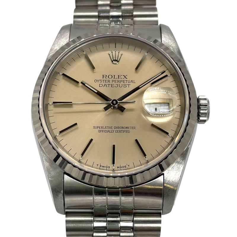 ロレックス ROLEX デイトジャスト36 X番 16234 シルバー×ゴールド K18WG/SS メンズ 腕時計