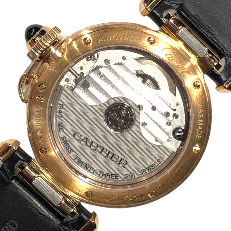 カルティエ Cartier パシャ ドゥ カルティエ WJPA0012 ネイビーブルー K18ピンクゴールド アリゲーター ユニセックス 腕時計