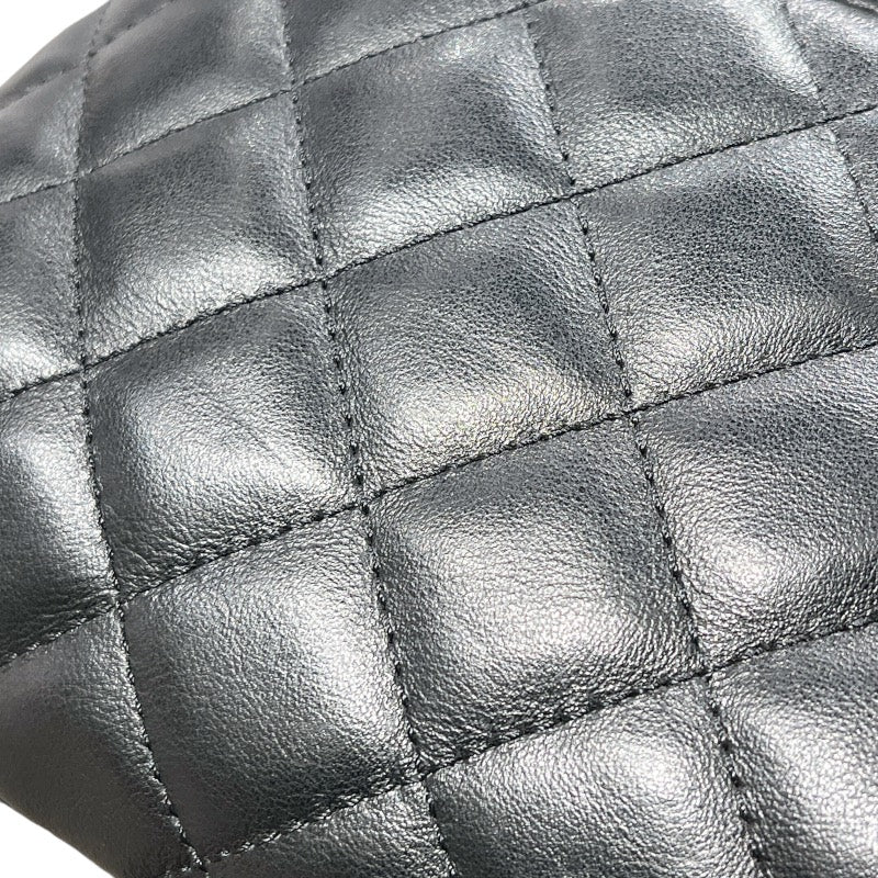 シャネル CHANEL マトラッセ ベルトバッグ ブラック/シルバー金具 ラムスキン レディース ウエストバッグ