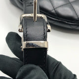 シャネル CHANEL マトラッセ ベルトバッグ 31番台 ブラック シルバー金具 ラムスキン レディース ウエストバッグ