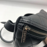 シャネル CHANEL マトラッセ ベルトバッグ 31番台 ブラック シルバー金具 ラムスキン レディース ウエストバッグ