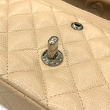 シャネル CHANEL マトラッセ25 チェーンショルダーバッグ A01112 14番台 ベージュ シルバー金具 キャビアスキン レディース ショルダーバッグ