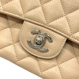 シャネル CHANEL マトラッセ25 チェーンショルダーバッグ A01112 14番台 ベージュ シルバー金具 キャビアスキン レディース ショルダーバッグ