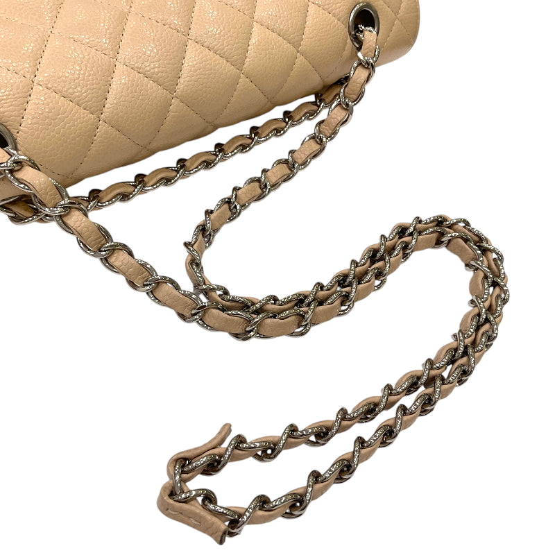 シャネル CHANEL マトラッセ25 チェーンショルダーバッグ A01112 14番台 ベージュ シルバー金具 キャビアスキン レディース ショルダーバッグ