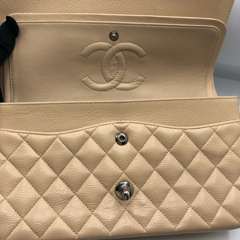 シャネル CHANEL マトラッセ25 A01112 14番台 ベージュ シルバー金具 キャビアスキン レディース ショルダーバッグ