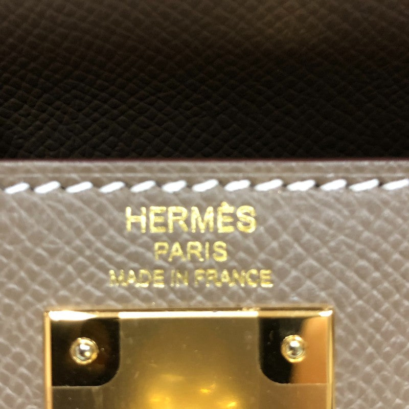 エルメス HERMES ケリー28 外縫い B刻　(2023年製) エトゥープ ゴールド金具 ヴォーエプソン レディース ハンドバッグ