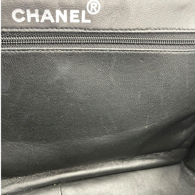 シャネル CHANEL マトラッセ Wフェイス フラップ バッグ 4番台 ブラック SV金具 コットンジャージー レディース ハンドバッグ