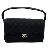 シャネル CHANEL マトラッセ Wフェイス フラップ バッグ 4番台 ブラック SV金具 コットンジャージー レディース ハンドバッグ