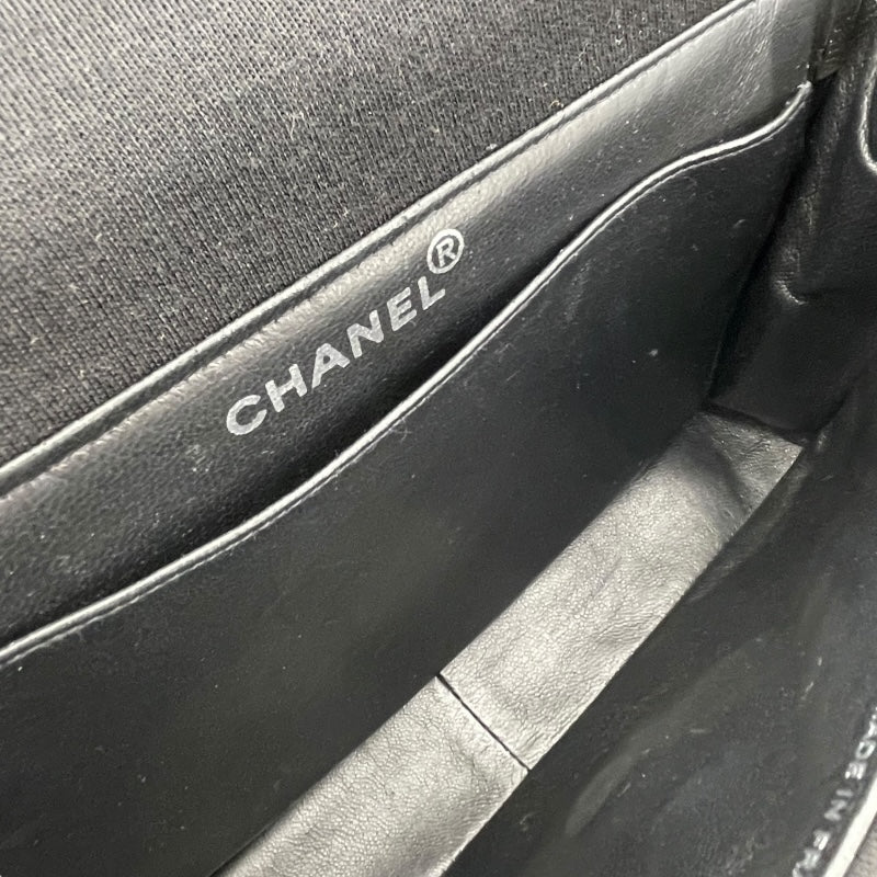 シャネル CHANEL マトラッセ Wフェイス フラップ バッグ 4番台 ブラック SV金具 コットンジャージー レディース ハンドバッグ
