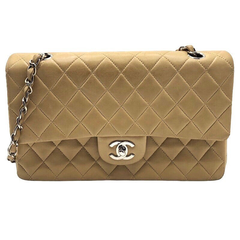 シャネル CHANEL マトラッセ25 A01112 ベージュ×SV金具 ラム レディース ショルダーバッグ