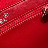 シャネル CHANEL マトラッセ Wフェイス フラップ バッグ レッド SV金具 コットンジャージー レディース ハンドバッグ