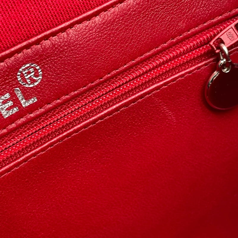 シャネル CHANEL マトラッセ Wフェイス フラップ バッグ レッド SV金具 コットンジャージー レディース ハンドバッグ