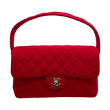シャネル CHANEL マトラッセ Wフェイス フラップ バッグ レッド SV金具 コットンジャージー レディース ハンドバッグ