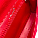シャネル CHANEL マトラッセ Wフェイス フラップ バッグ レッド SV金具 コットンジャージー レディース ハンドバッグ