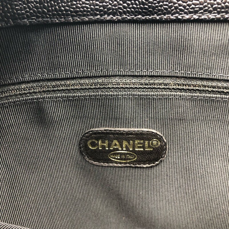 シャネル CHANEL トリプルココトートバッグ ブラック×GD金具 キャビアスキン レディース トートバッグ