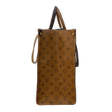 ルイ・ヴィトン LOUIS VUITTON オンザゴーGM M45320 ブラウン ゴールド金具 モノグラム・ジャイアントリバース レディース ハンドバッグ