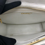 シャネル CHANEL マトラッセチェーンショルダー ホワイト×GD金具 キャビアスキン レディース ショルダーバッグ