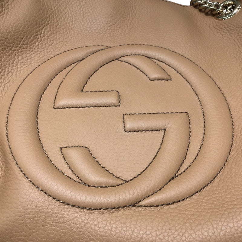 グッチ GUCCI ソーホーチェーントートバッグ 536196 ベージュ レザー レザー ユニセックス ショルダーバッグ